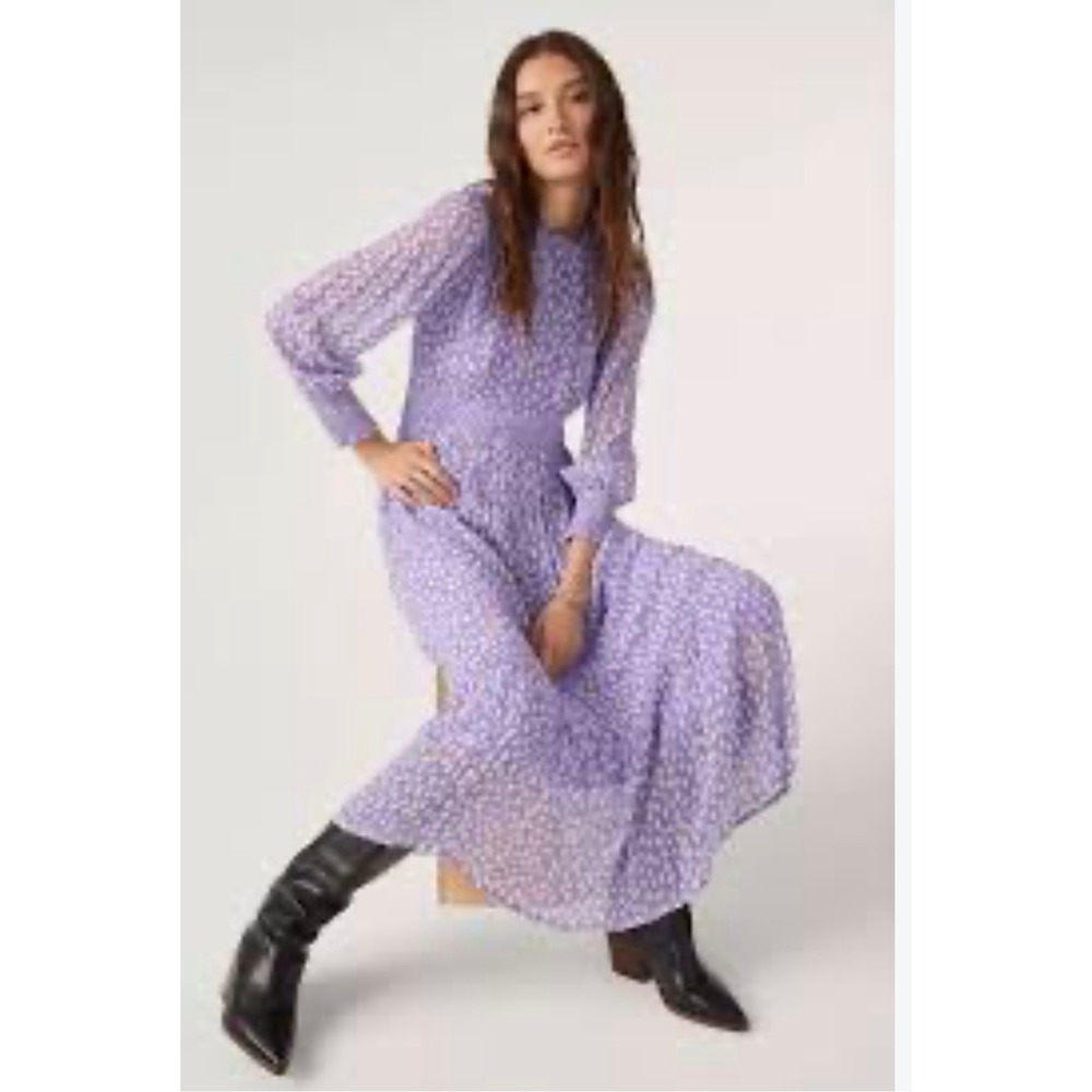 Ba&sh Bianca Flowing Flared Midi Dress Size 0